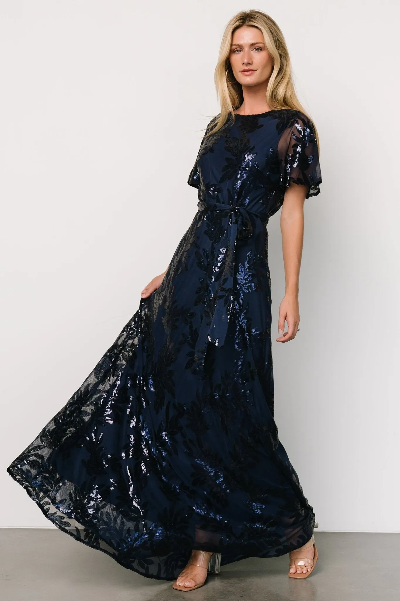 Muse Sequin Maxi Dress | Navy sold by Baltic Born product image thumbnail 4