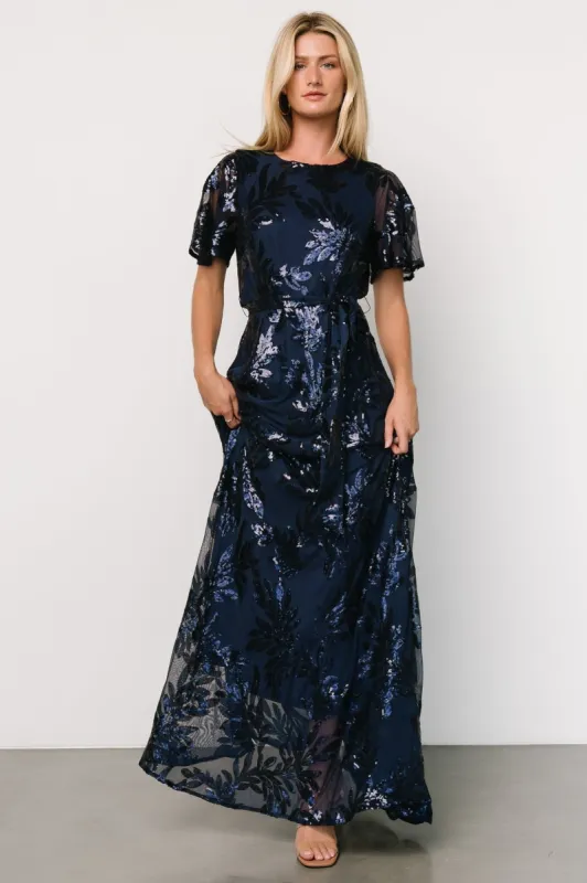 Muse Sequin Maxi Dress | Navy sold by Baltic Born