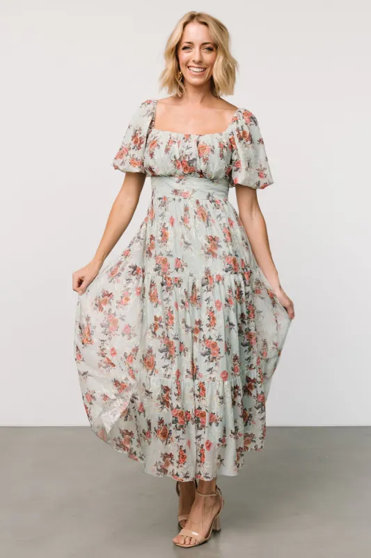 Annabeth Midi Dress | Eucalyptus Floral sold by Baltic Born