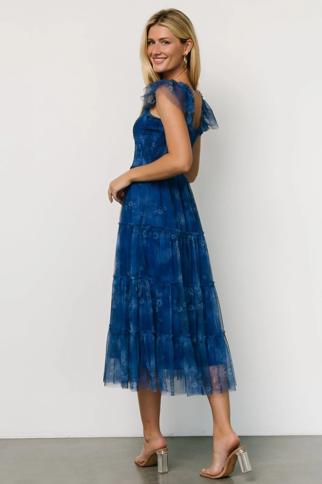 Clementine Tulle Midi Dress | Cobalt sold by Baltic Born product image thumbnail 3