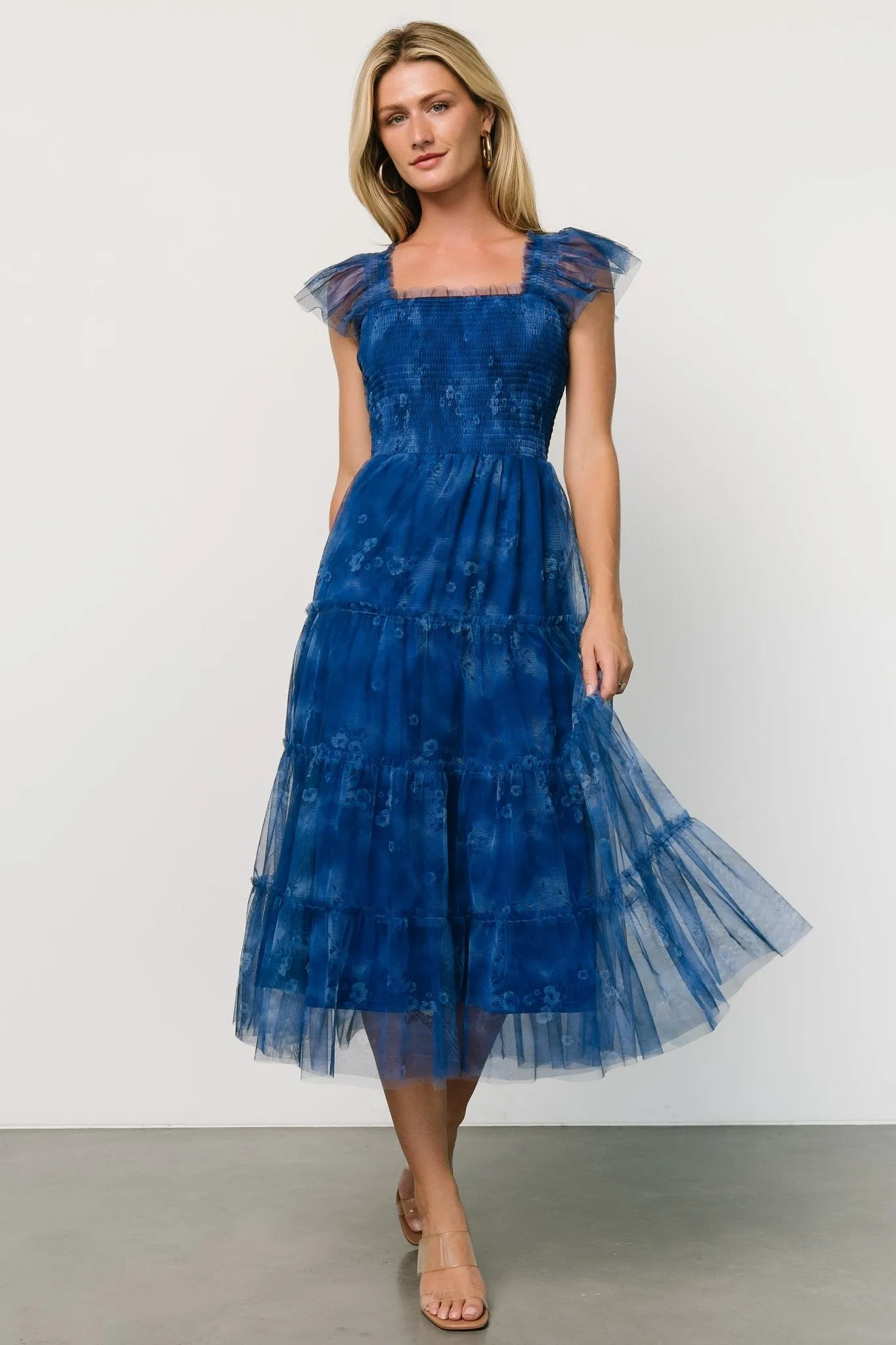 Clementine Tulle Midi Dress | Cobalt sold by Baltic Born product image thumbnail 4