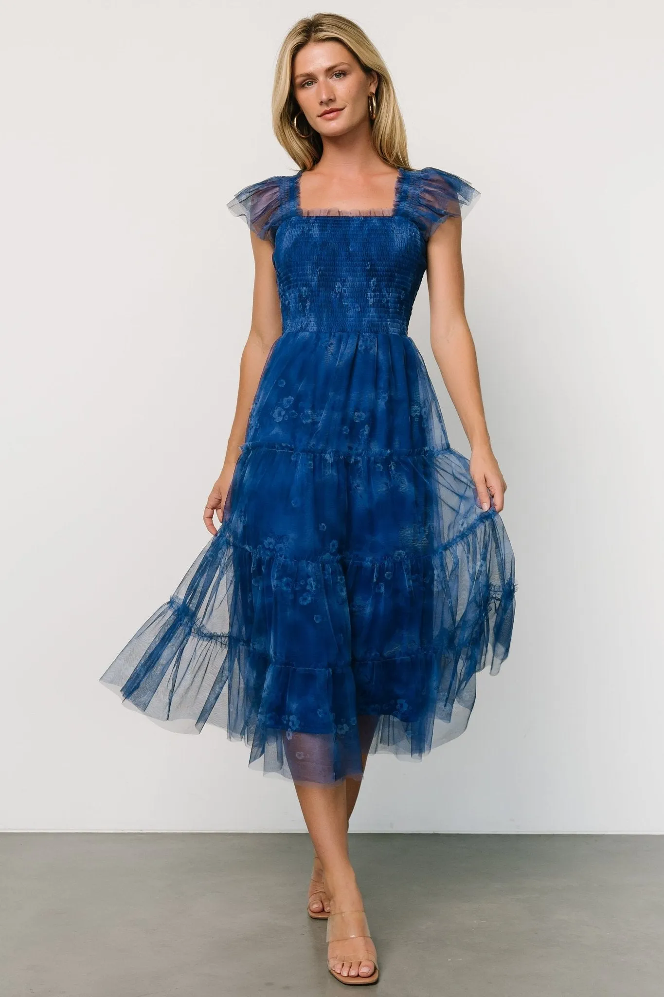 Clementine Tulle Midi Dress | Cobalt sold by Baltic Born