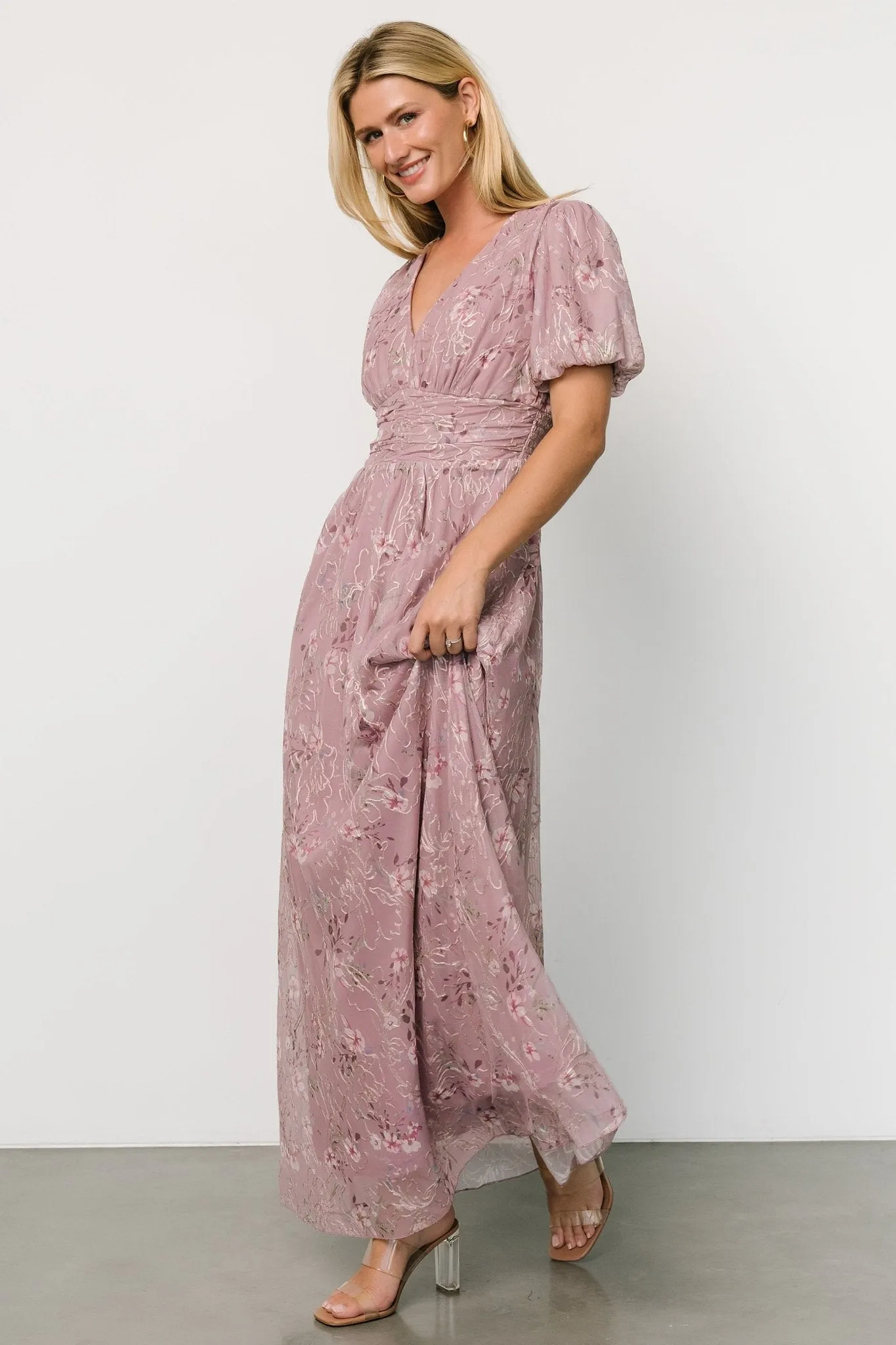 Ardley Maxi Dress | Vintage Plum Floral sold by Baltic Born product image thumbnail 3