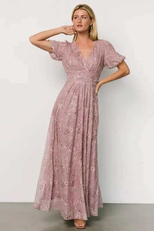 Ardley Maxi Dress | Vintage Plum Floral sold by Baltic Born