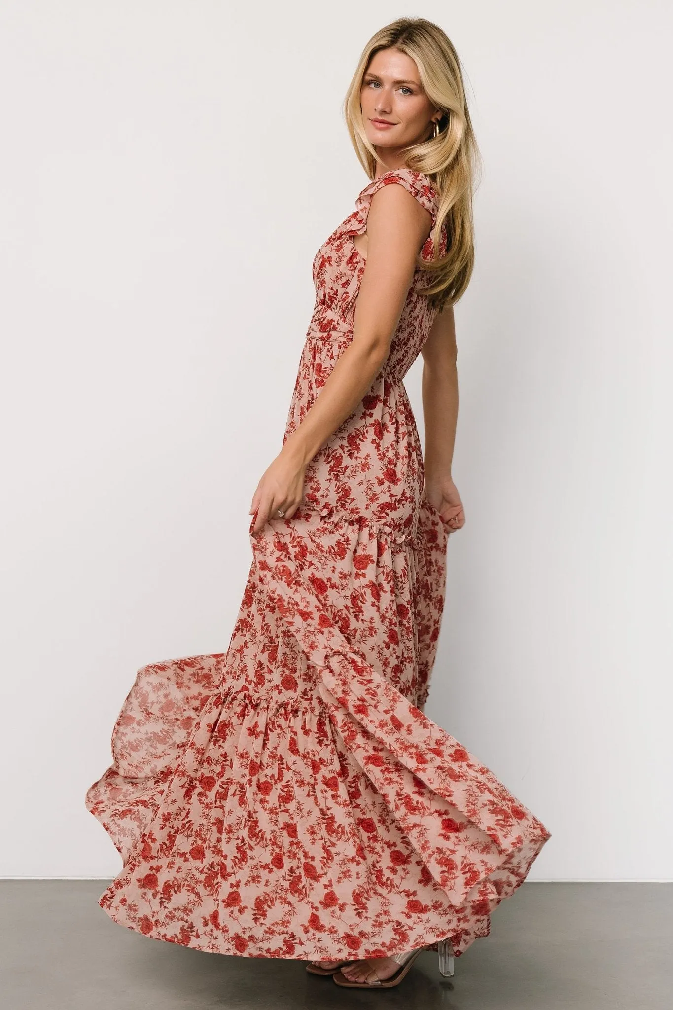 Martina Maxi Dress | Blush + Red sold by Baltic Born product image thumbnail 3