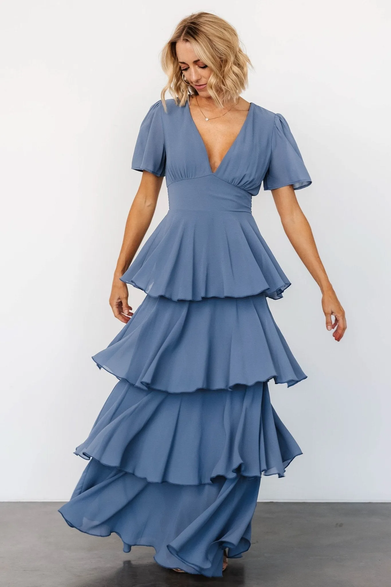 Montaigne Ruffle Maxi Dress | Whisper Blue sold by Baltic Born product image thumbnail 5