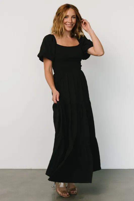 Amaya Smocked Dress | Black sold by Baltic Born