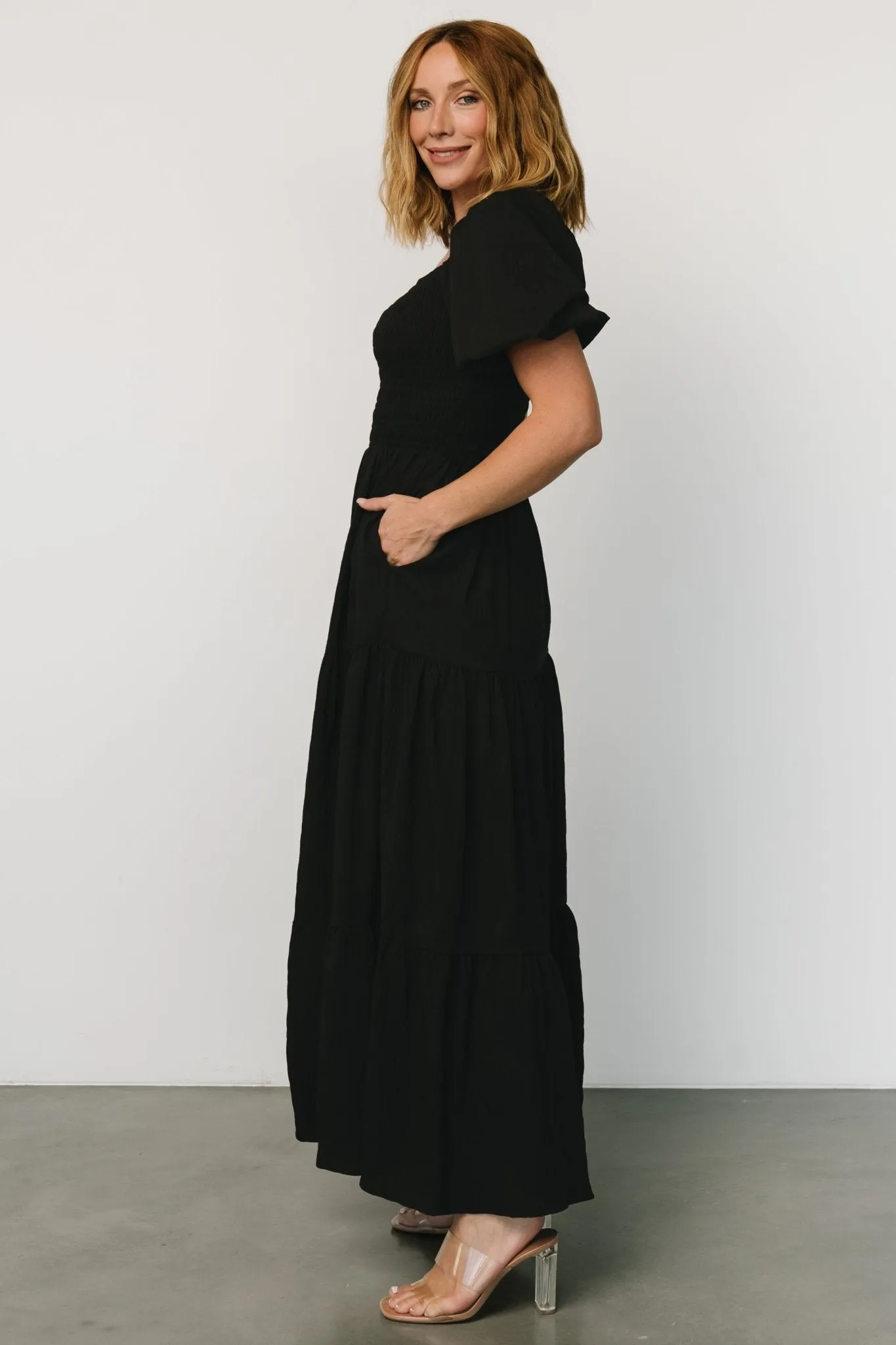 Amaya Smocked Dress | Black sold by Baltic Born product image thumbnail 3