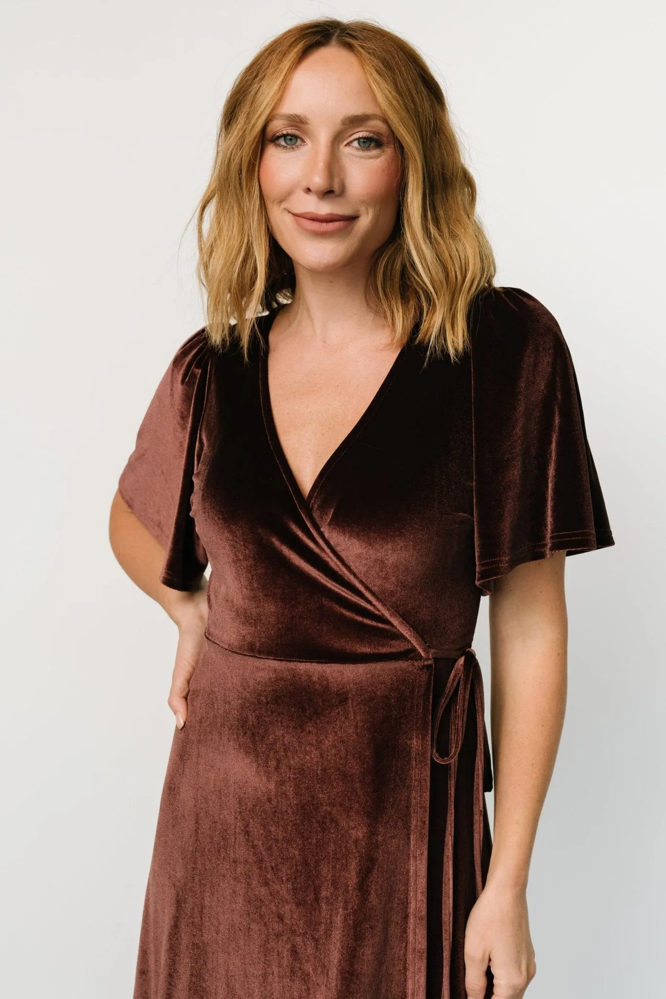 Katelyn Velvet Maxi Wrap Dress | Clove sold by Baltic Born product image thumbnail 2
