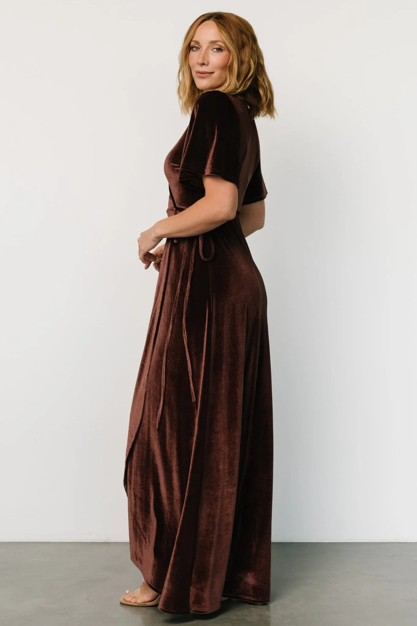 Katelyn Velvet Maxi Wrap Dress | Clove sold by Baltic Born product image thumbnail 3