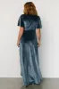 Katelyn Velvet Maxi Wrap Dress | Blue sold by Baltic Born