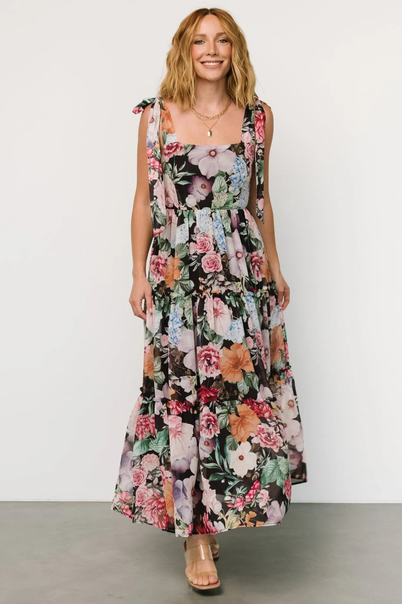 Anita Maxi Dress | Black Multi Floral sold by Baltic Born product image thumbnail 5