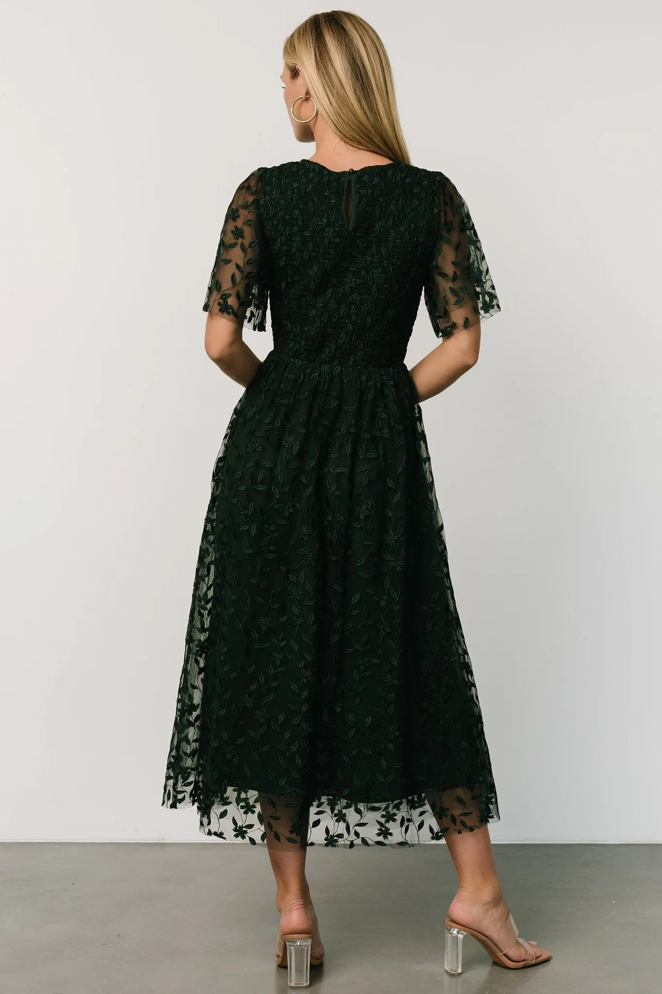 Kendra Embroidered Dress | Dark Green sold by Baltic Born product image thumbnail 5