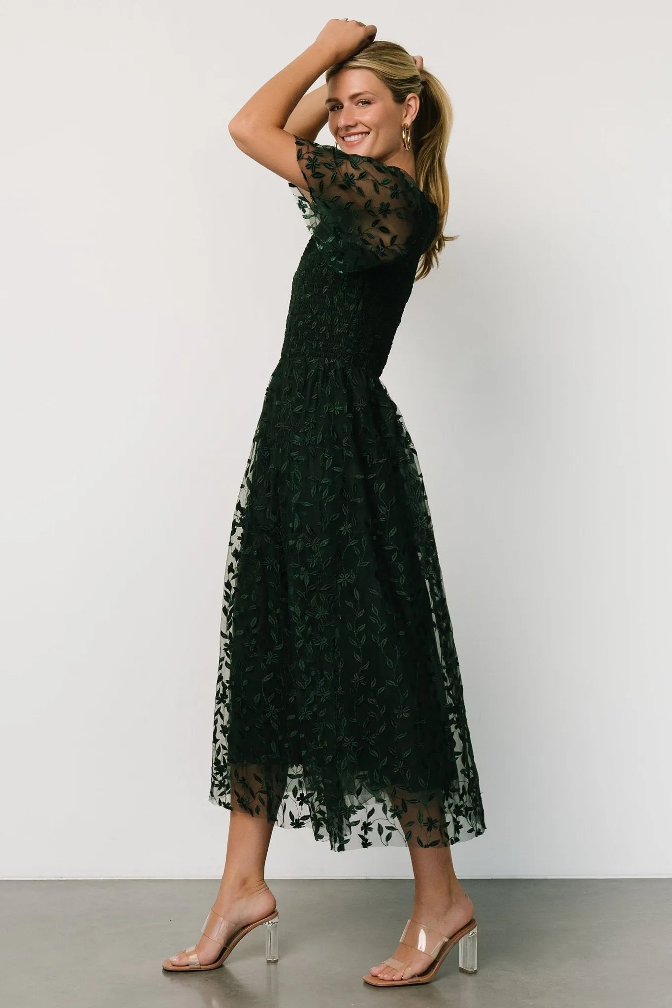 Kendra Embroidered Dress | Dark Green sold by Baltic Born product image thumbnail 3