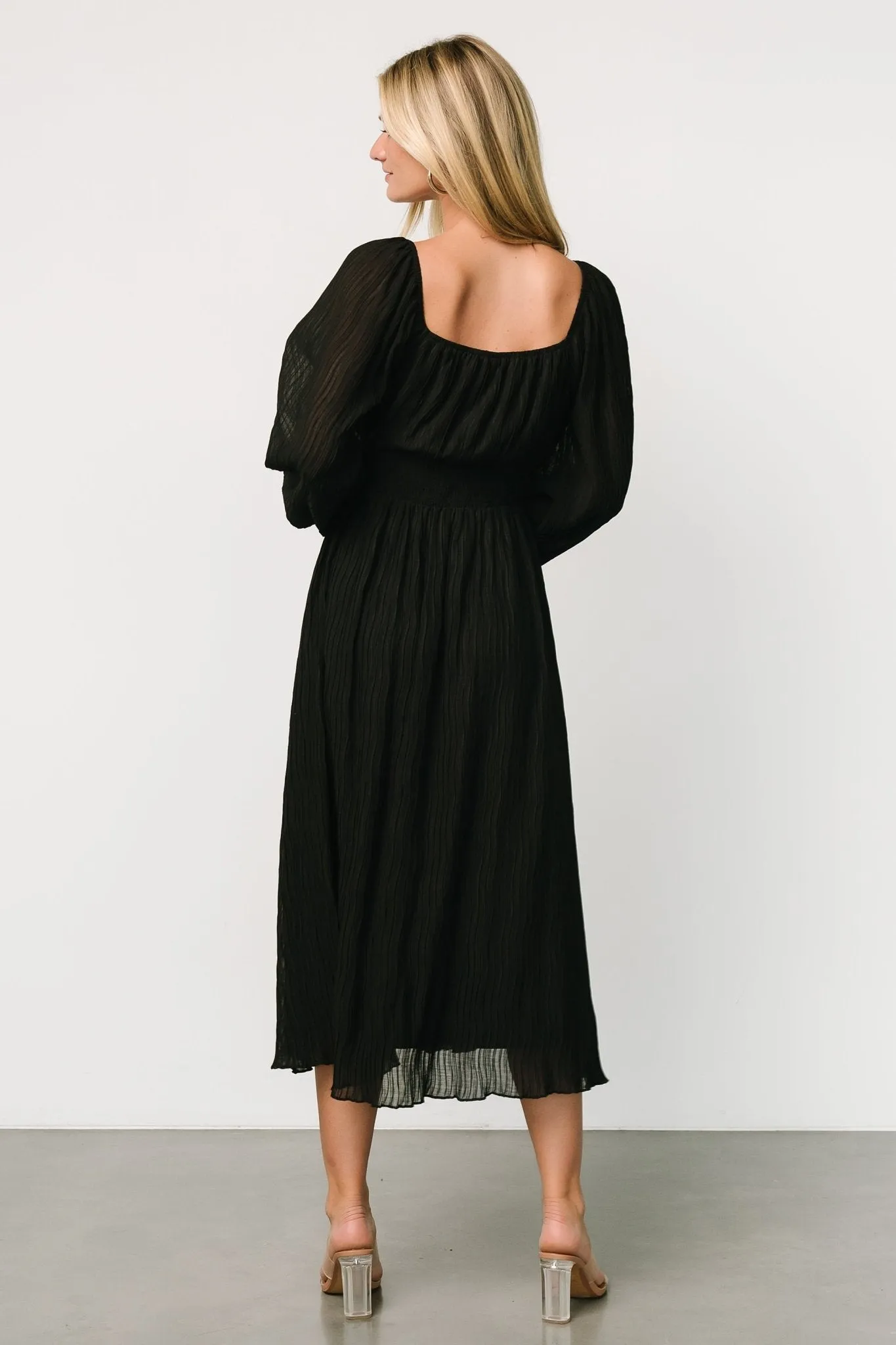 Dalton Pleated Midi Dress | Black sold by Baltic Born product image thumbnail 5