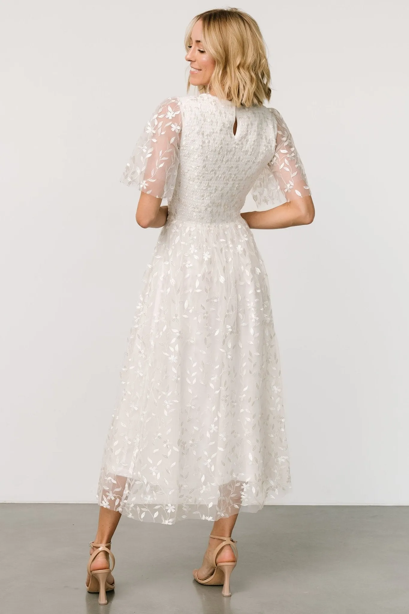 Kendra Embroidered Dress | White sold by Baltic Born product image thumbnail 4
