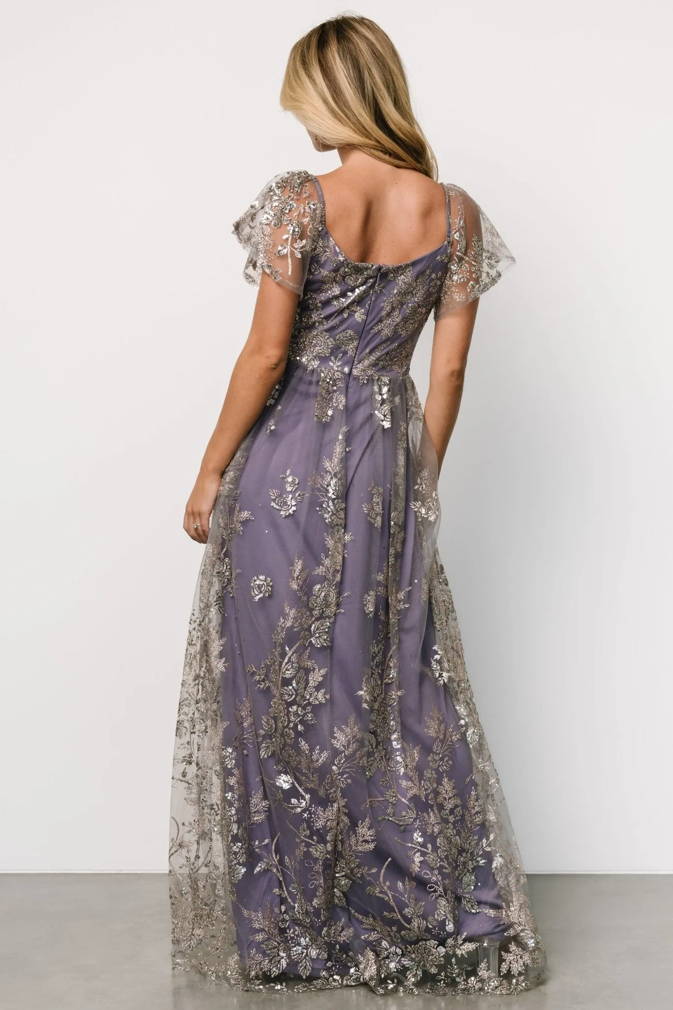 Corinne Shimmer Maxi Gown | Blue + Rose sold by Baltic Born product image thumbnail 5