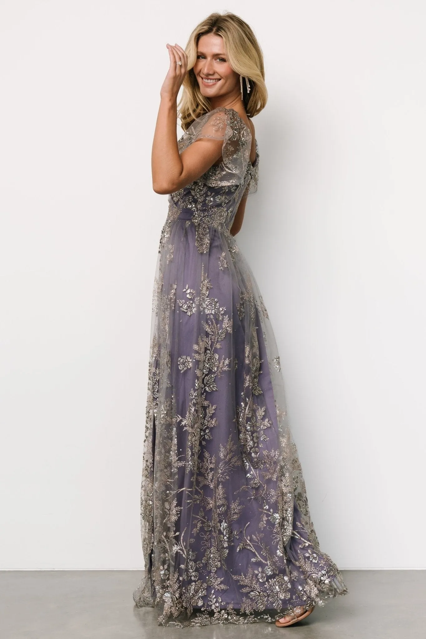 Corinne Shimmer Maxi Gown | Blue + Rose sold by Baltic Born product image thumbnail 3