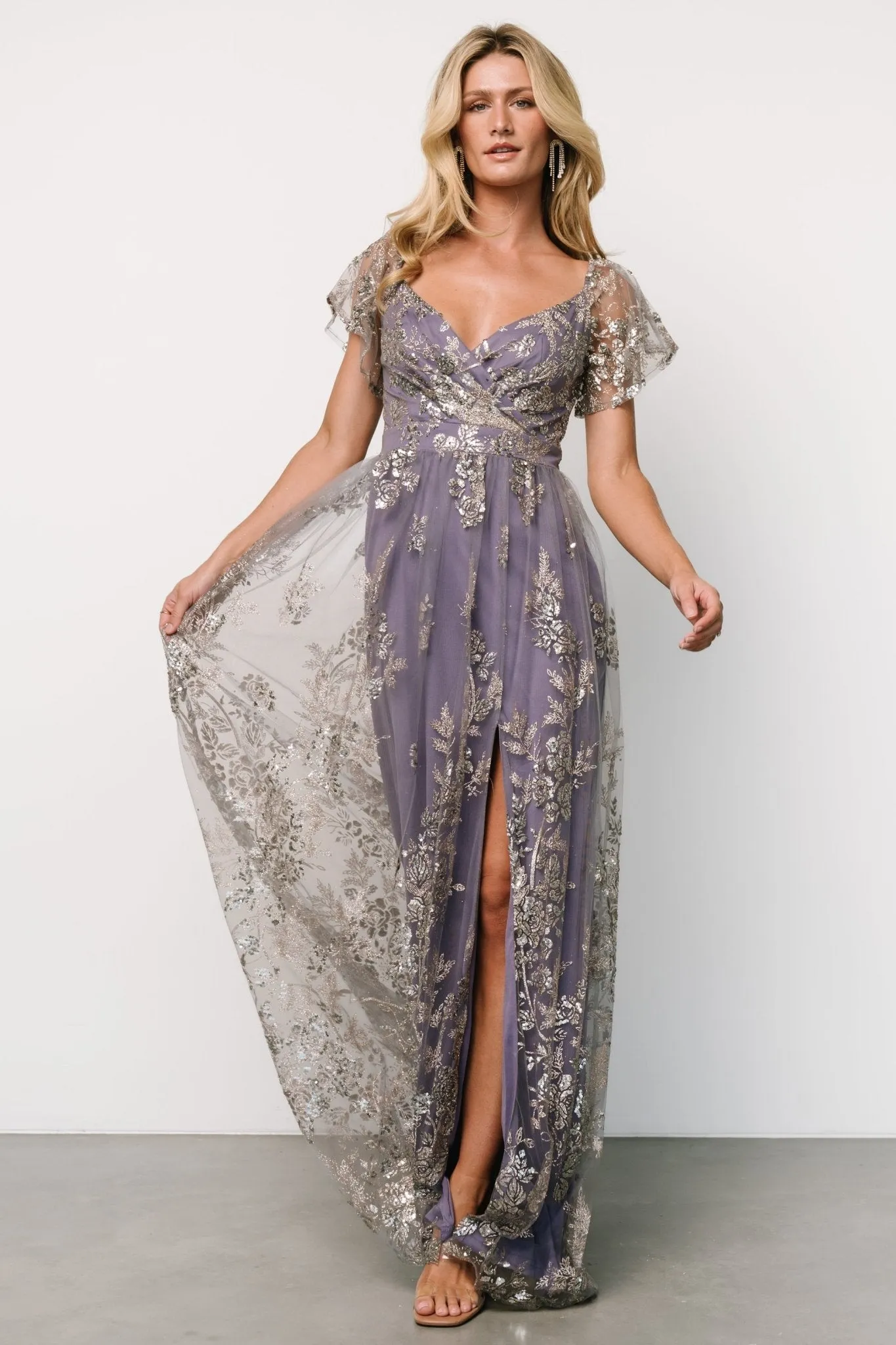 Corinne Shimmer Maxi Gown | Blue + Rose sold by Baltic Born product image thumbnail 4