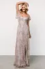Corinne Shimmer Maxi Gown | Lavender sold by Baltic Born