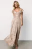 Corinne Shimmer Maxi Gown | Champagne sold by Baltic Born