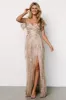 Corinne Shimmer Maxi Gown | Champagne sold by Baltic Born