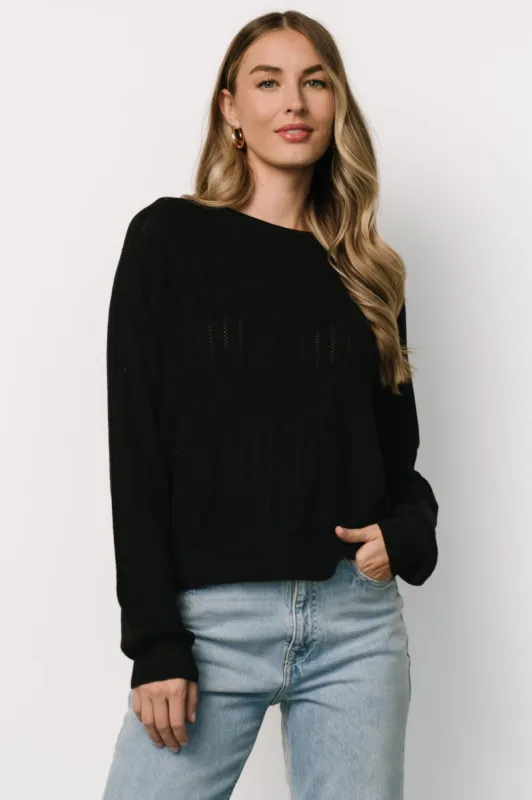 Alix Knit Sweater Top | Black sold by Baltic Born