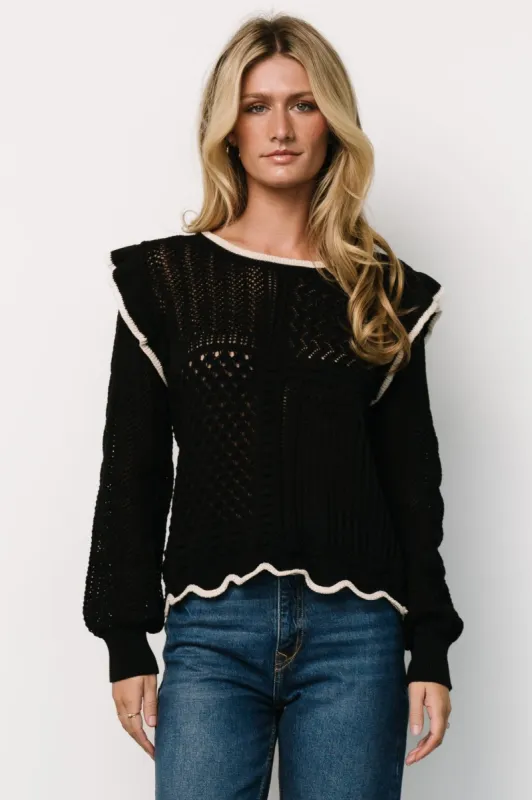 Oleya Knit Sweater Top | Black sold by Baltic Born