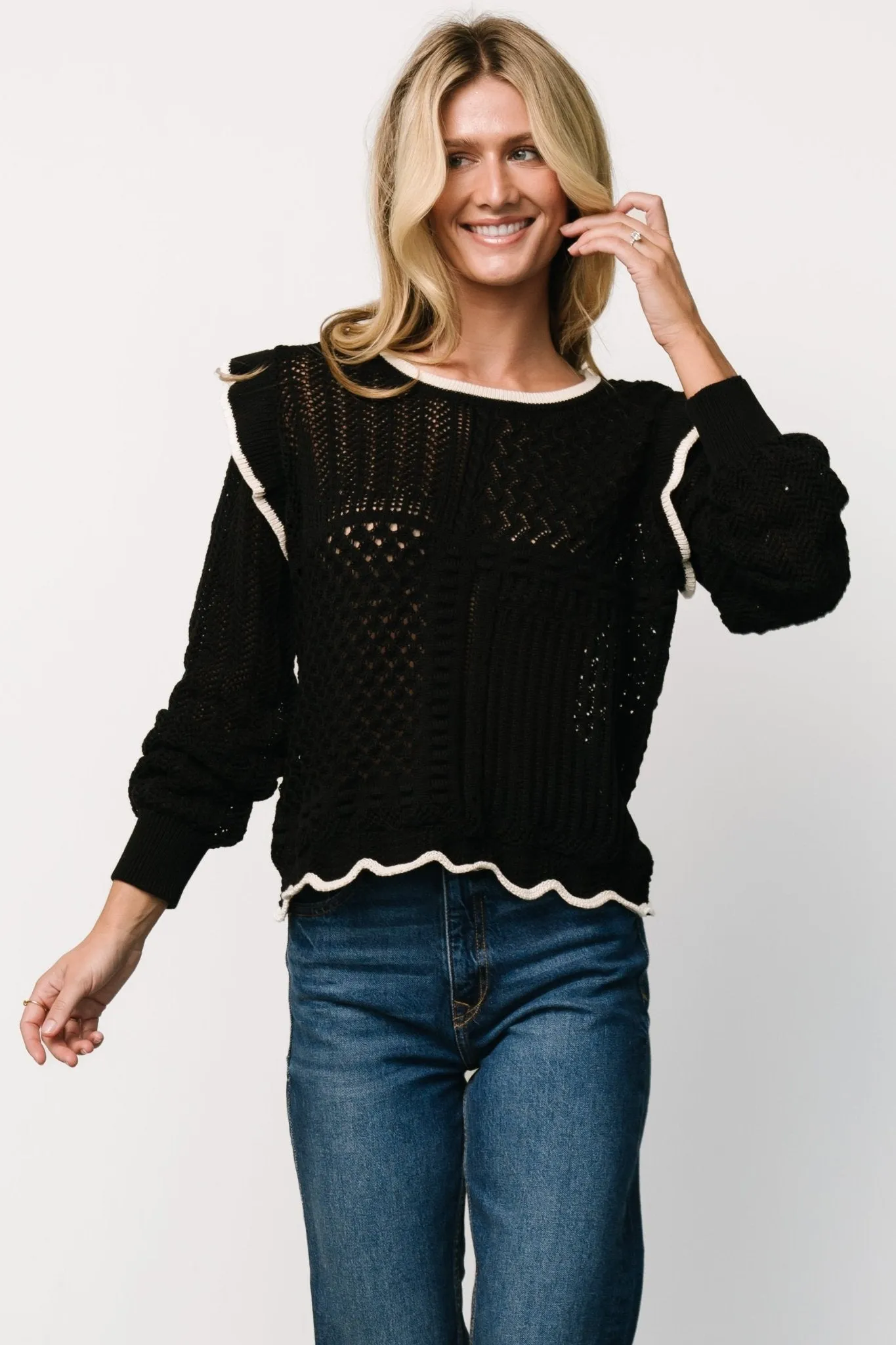 Oleya Knit Sweater Top | Black sold by Baltic Born product image thumbnail 5