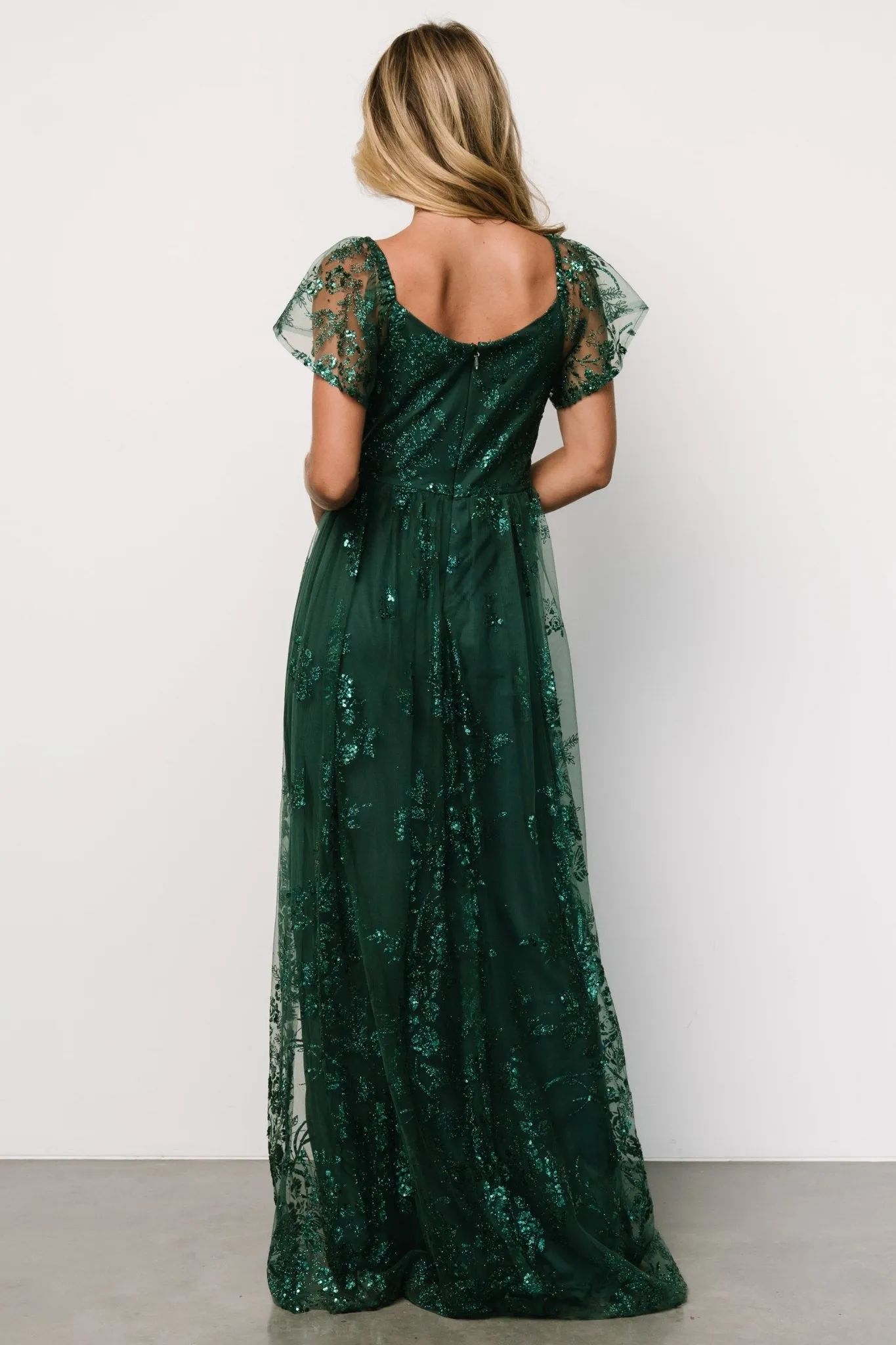 Corinne Shimmer Maxi Gown | Emerald sold by Baltic Born product image thumbnail 5