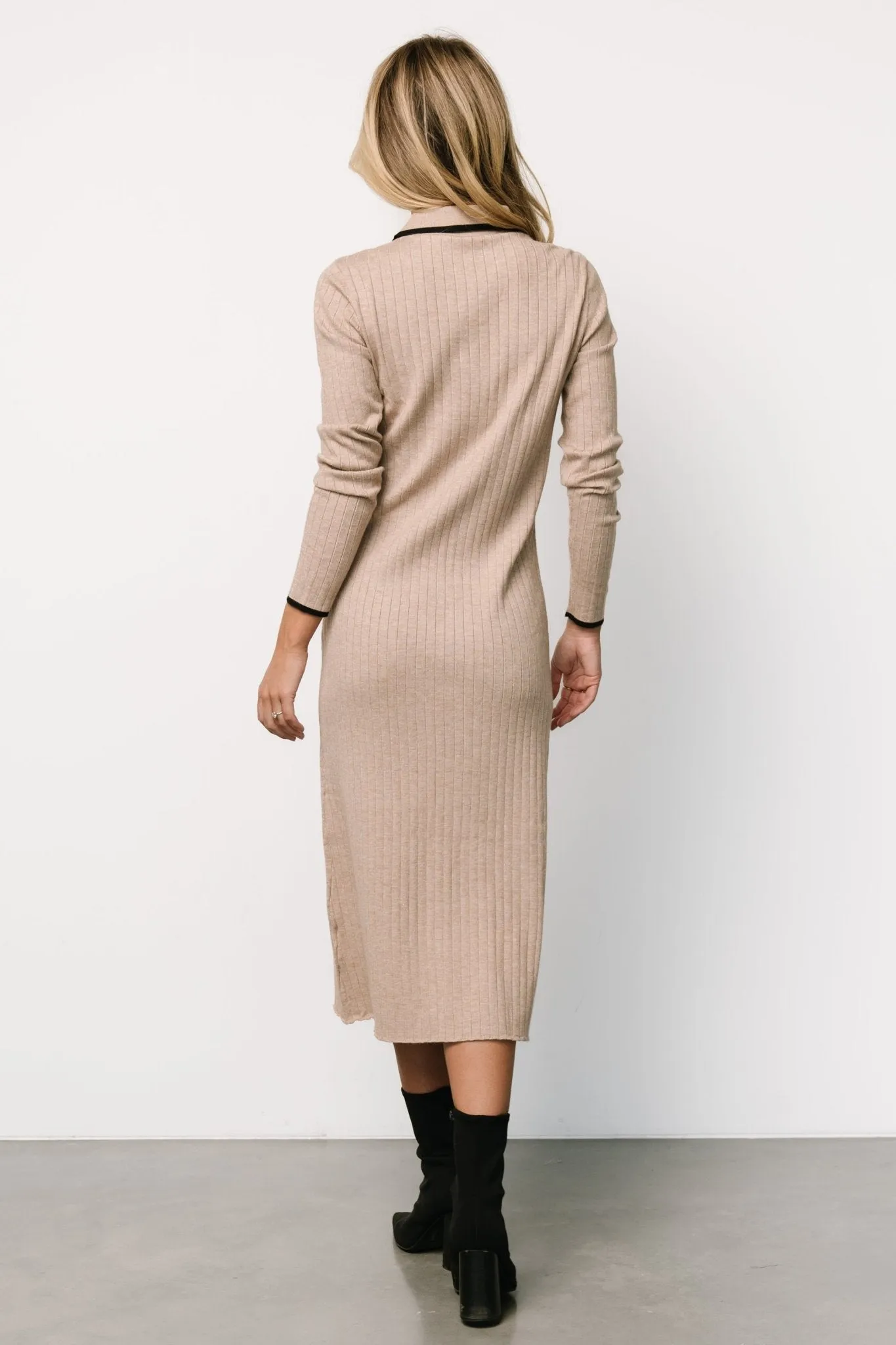 Shantel Polo Dress | Taupe + Black sold by Baltic Born product image thumbnail 5