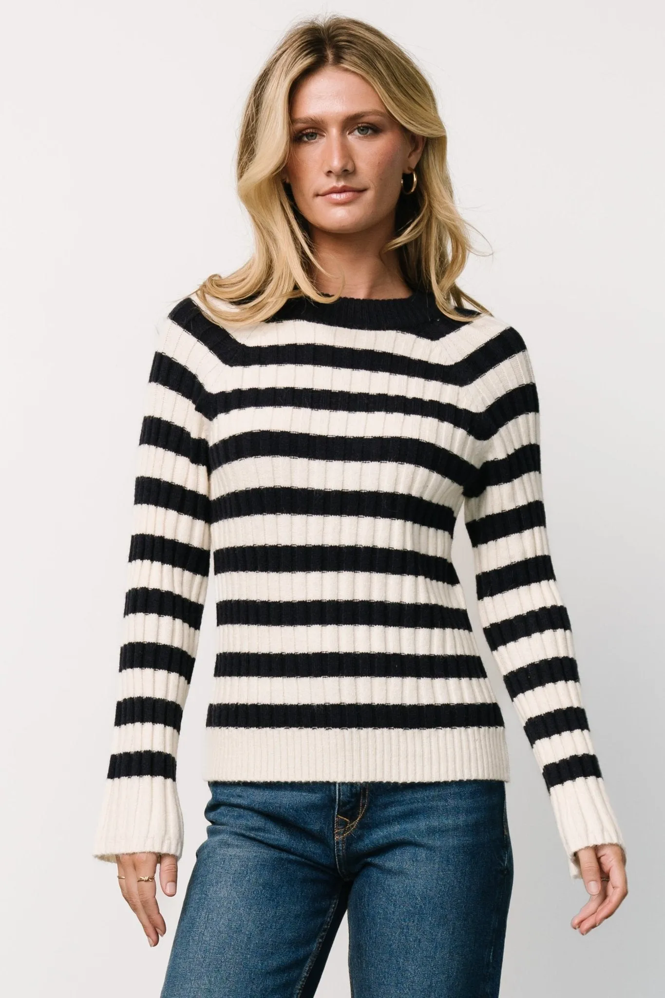 Carrie Striped Sweater | Navy + Ivory sold by Baltic Born product image thumbnail 5