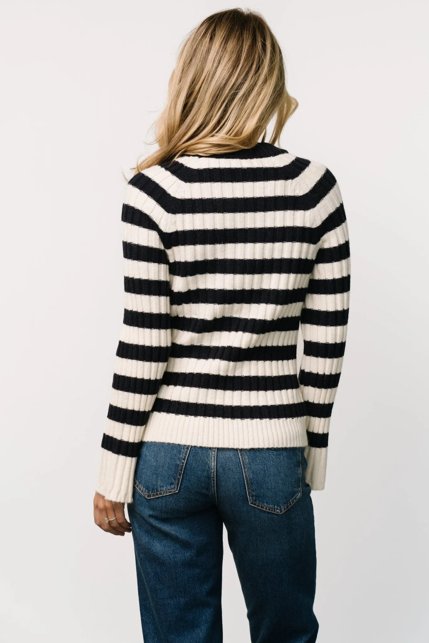 Carrie Striped Sweater | Navy + Ivory sold by Baltic Born product image thumbnail 3