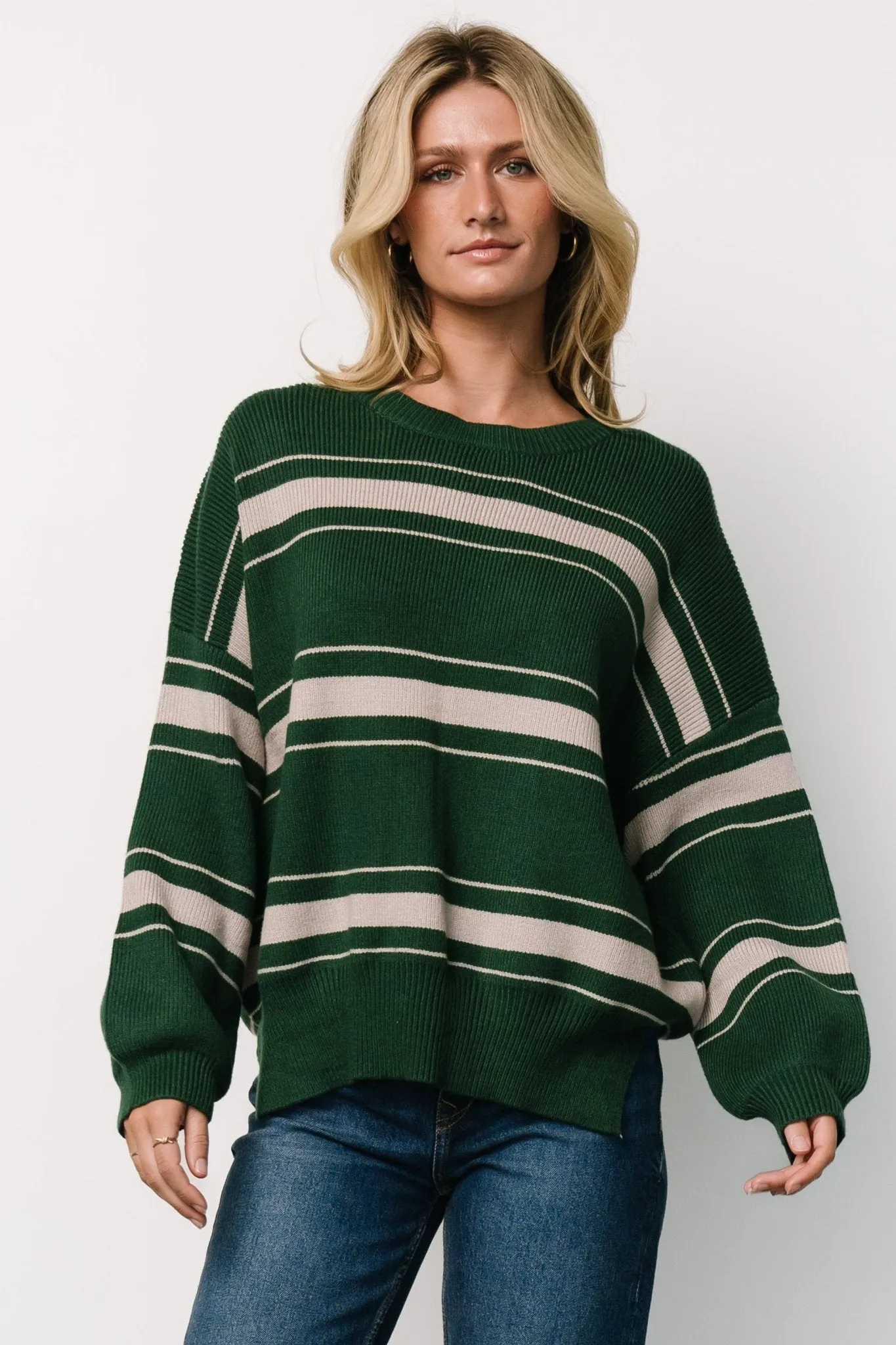 Charlie Striped Sweater | Dark Green sold by Baltic Born product image thumbnail 4
