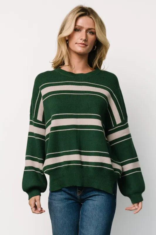 Charlie Striped Sweater | Dark Green sold by Baltic Born