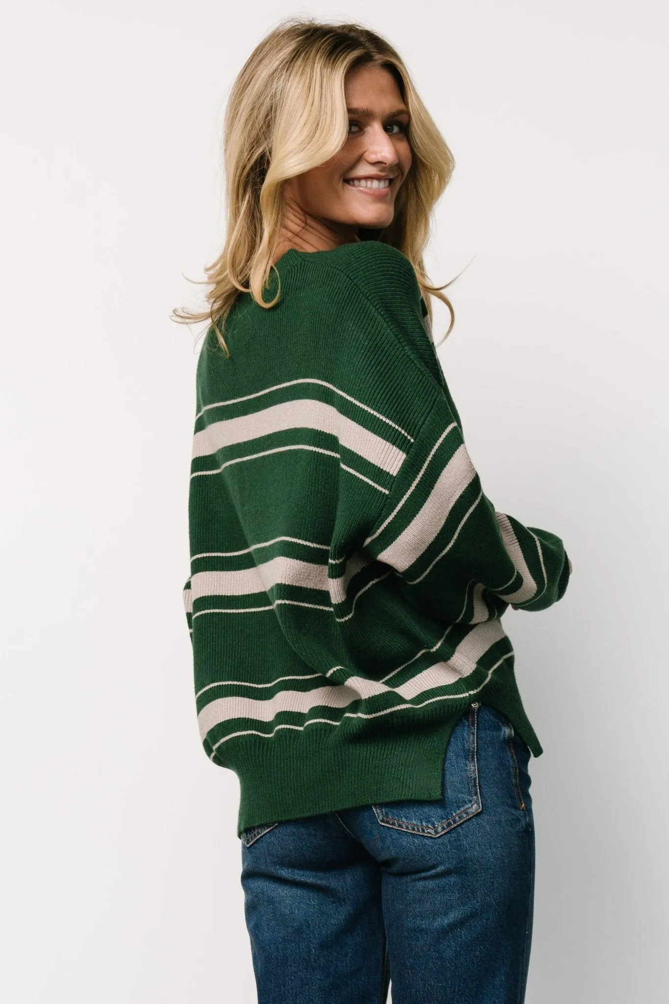 Charlie Striped Sweater | Dark Green sold by Baltic Born product image thumbnail 2