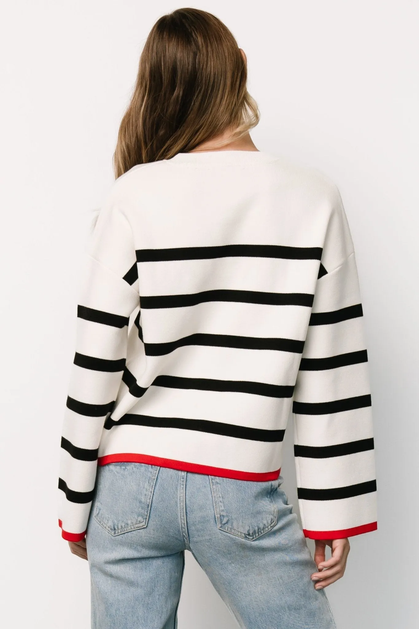 Madilyn Striped Sweater | Off White + Black sold by Baltic Born product image thumbnail 4