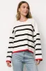 Madilyn Striped Sweater | Off White + Black sold by Baltic Born