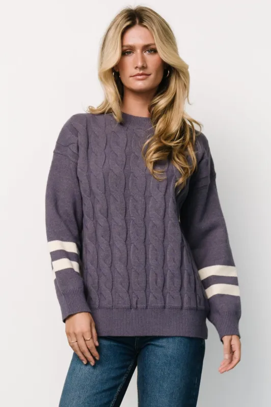 Lund Cable Knit Sweater | Vintage Purple sold by Baltic Born