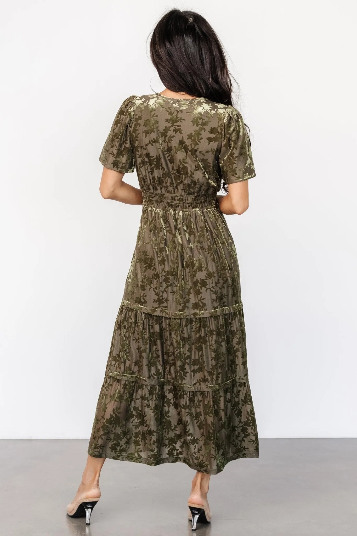 Bronwyn Velvet Dress | Olive sold by Baltic Born product image thumbnail 5