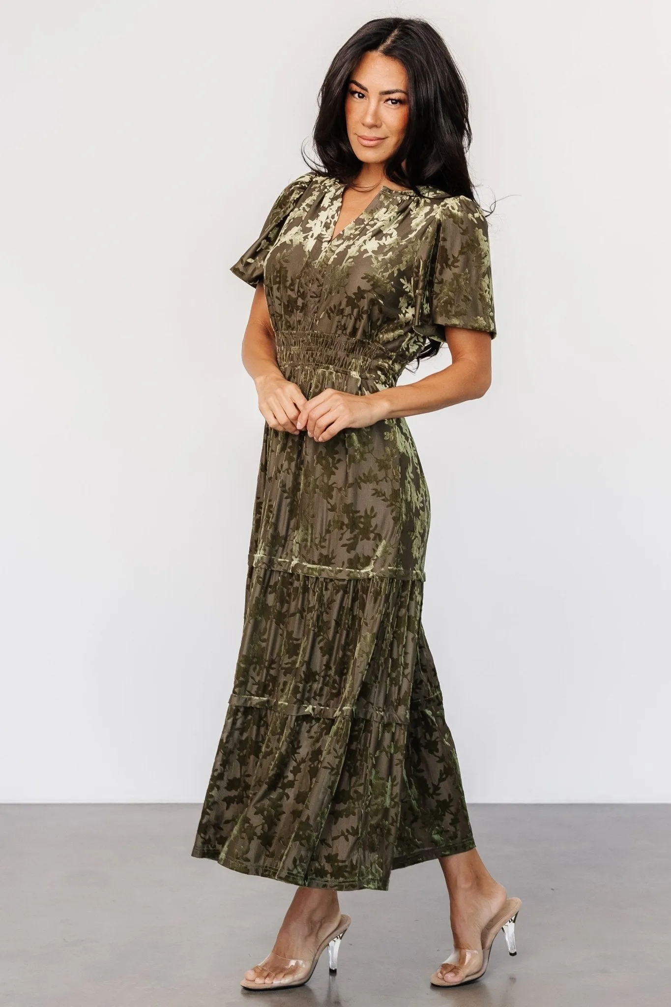 Bronwyn Velvet Dress | Olive sold by Baltic Born product image thumbnail 3