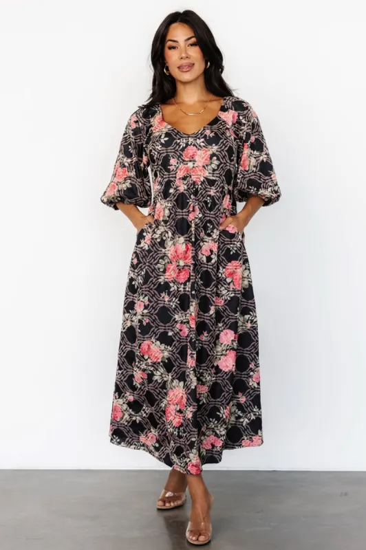 Ivanna Dress | Black + Pink sold by Baltic Born