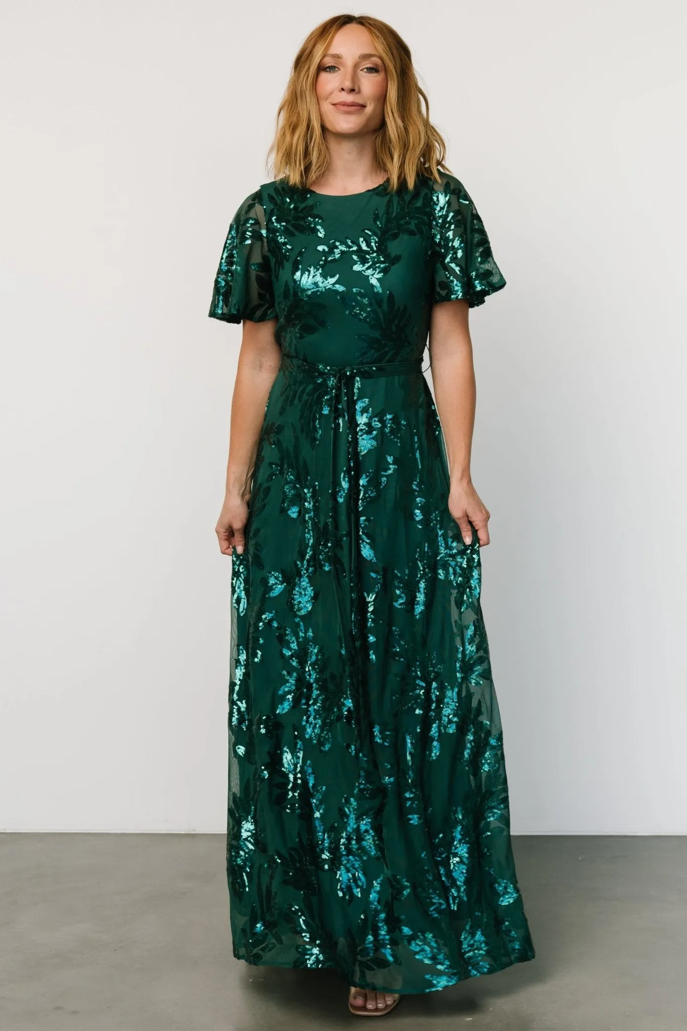 Muse Sequin Maxi Dress | Emerald sold by Baltic Born product image thumbnail 4
