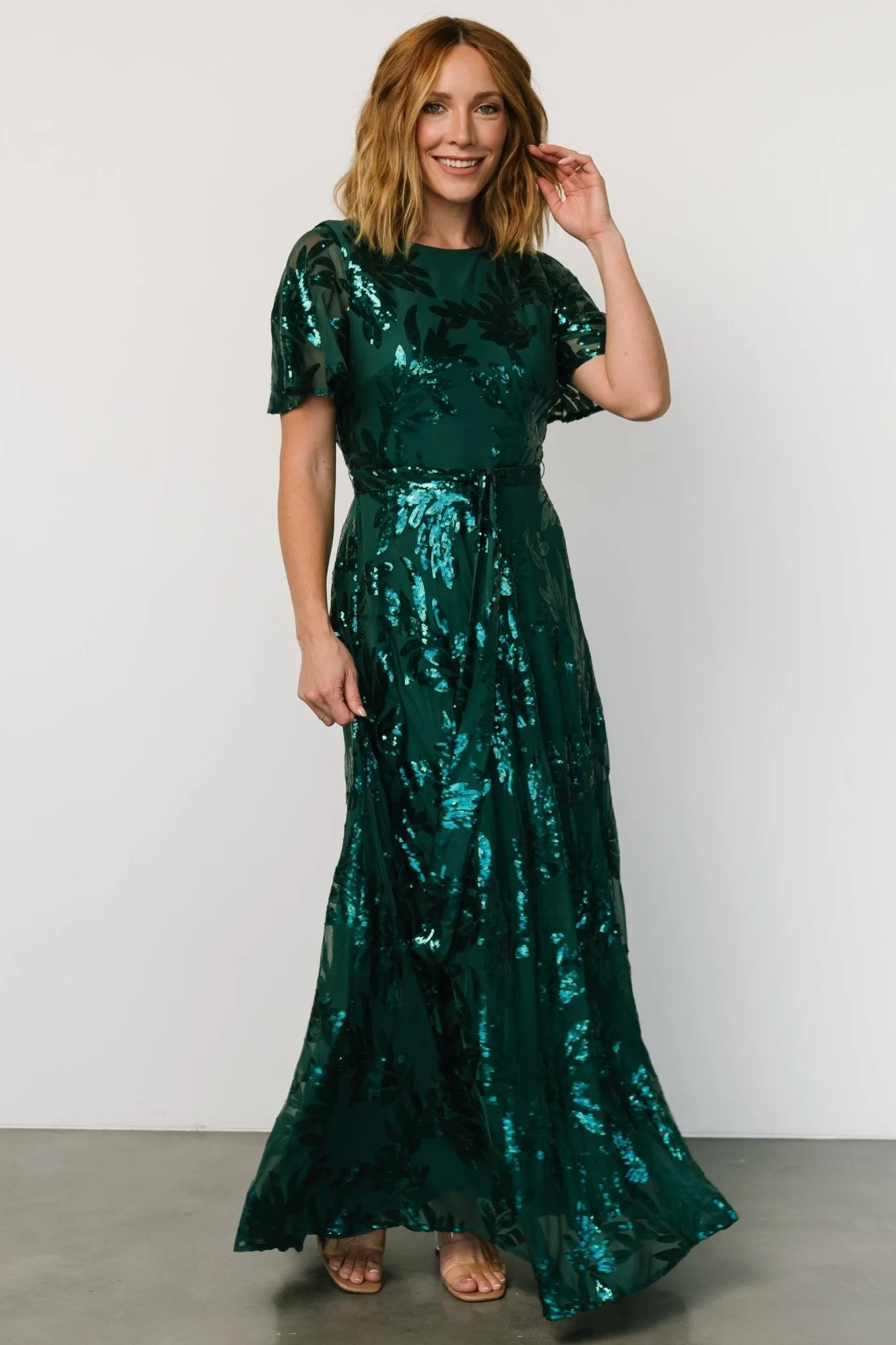 Muse Sequin Maxi Dress | Emerald sold by Baltic Born