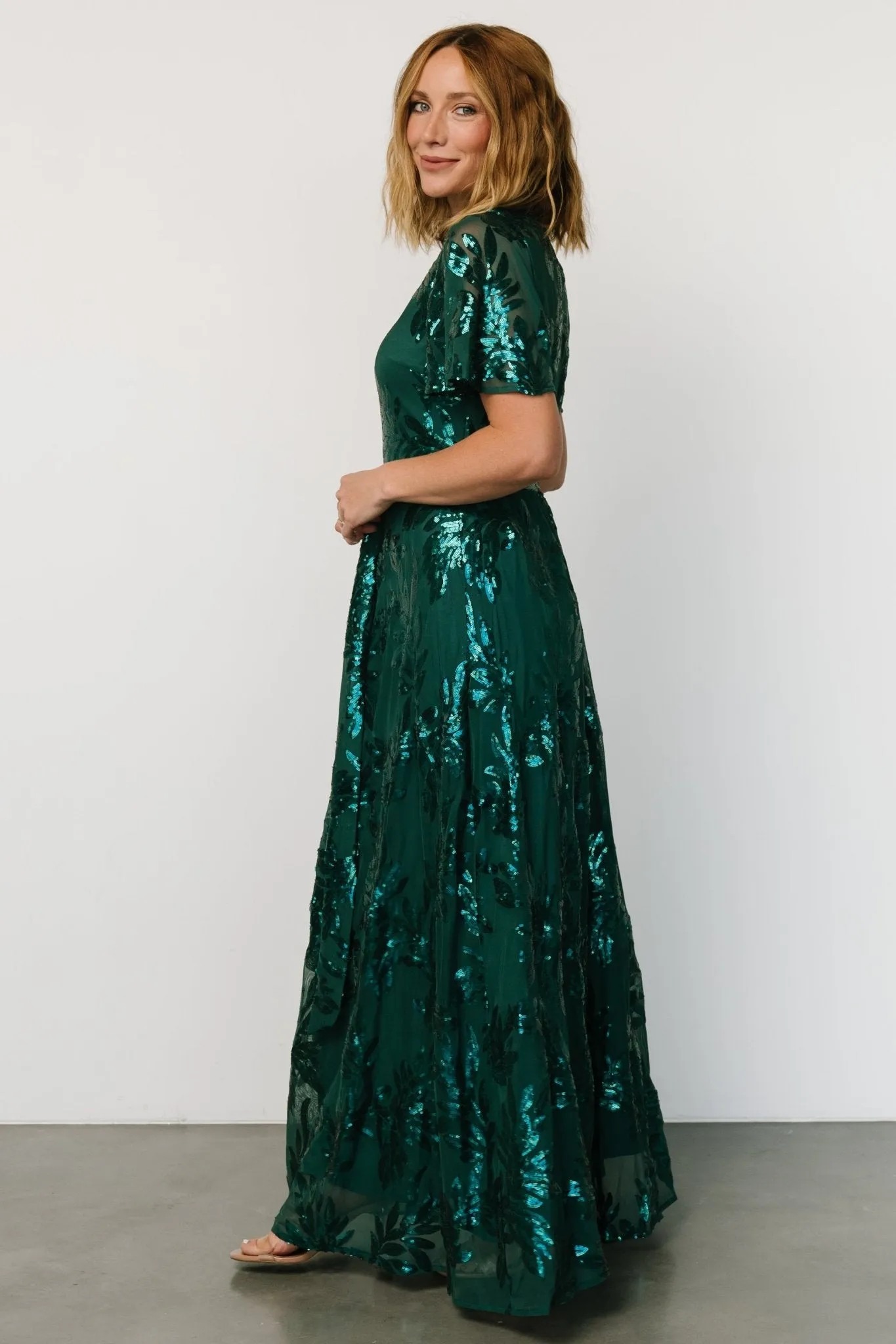 Muse Sequin Maxi Dress | Emerald sold by Baltic Born product image thumbnail 5