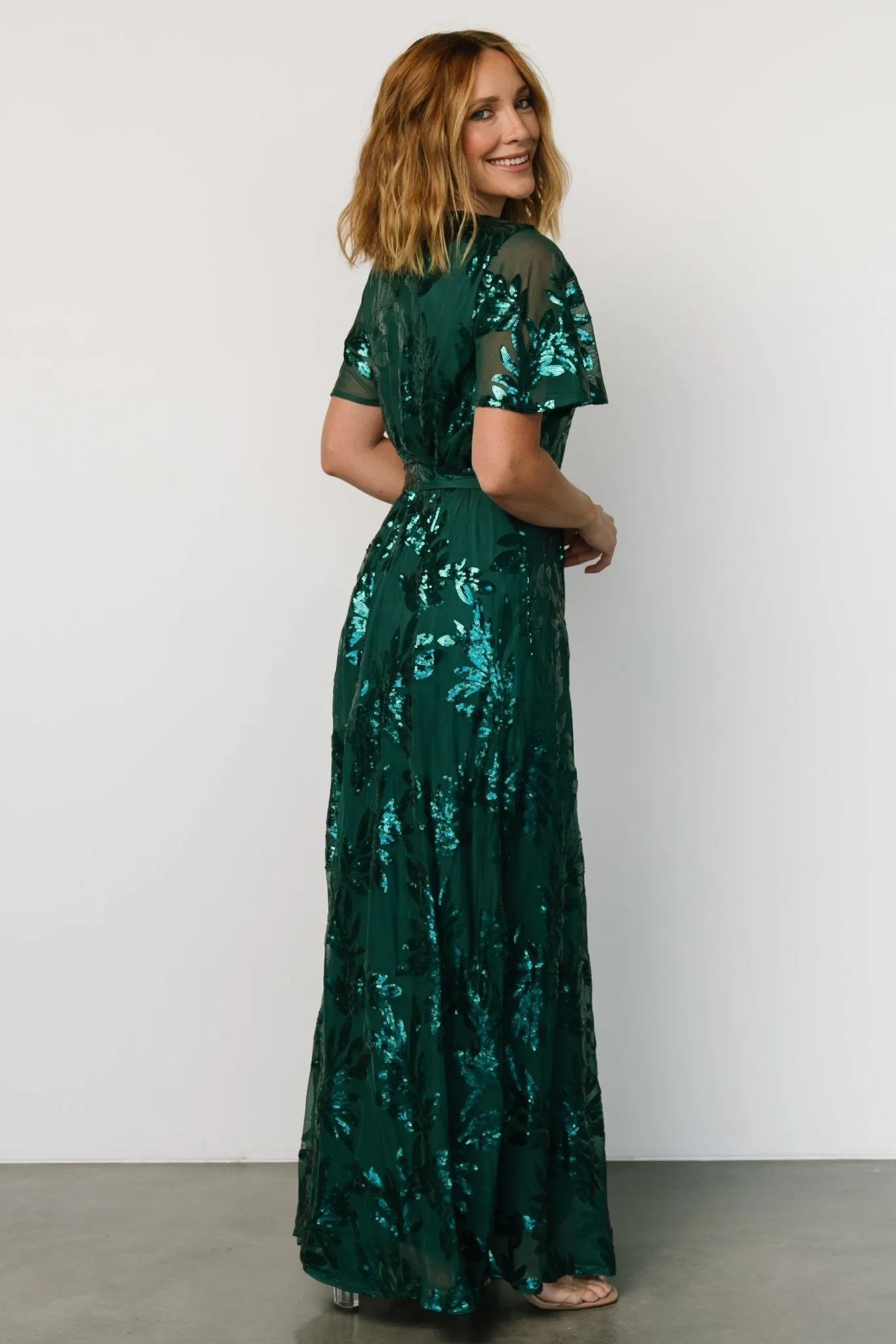 Muse Sequin Maxi Dress | Emerald sold by Baltic Born product image thumbnail 3