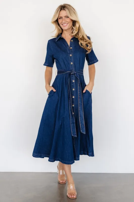 Janelle Midi Dress | Denim Blue sold by Baltic Born