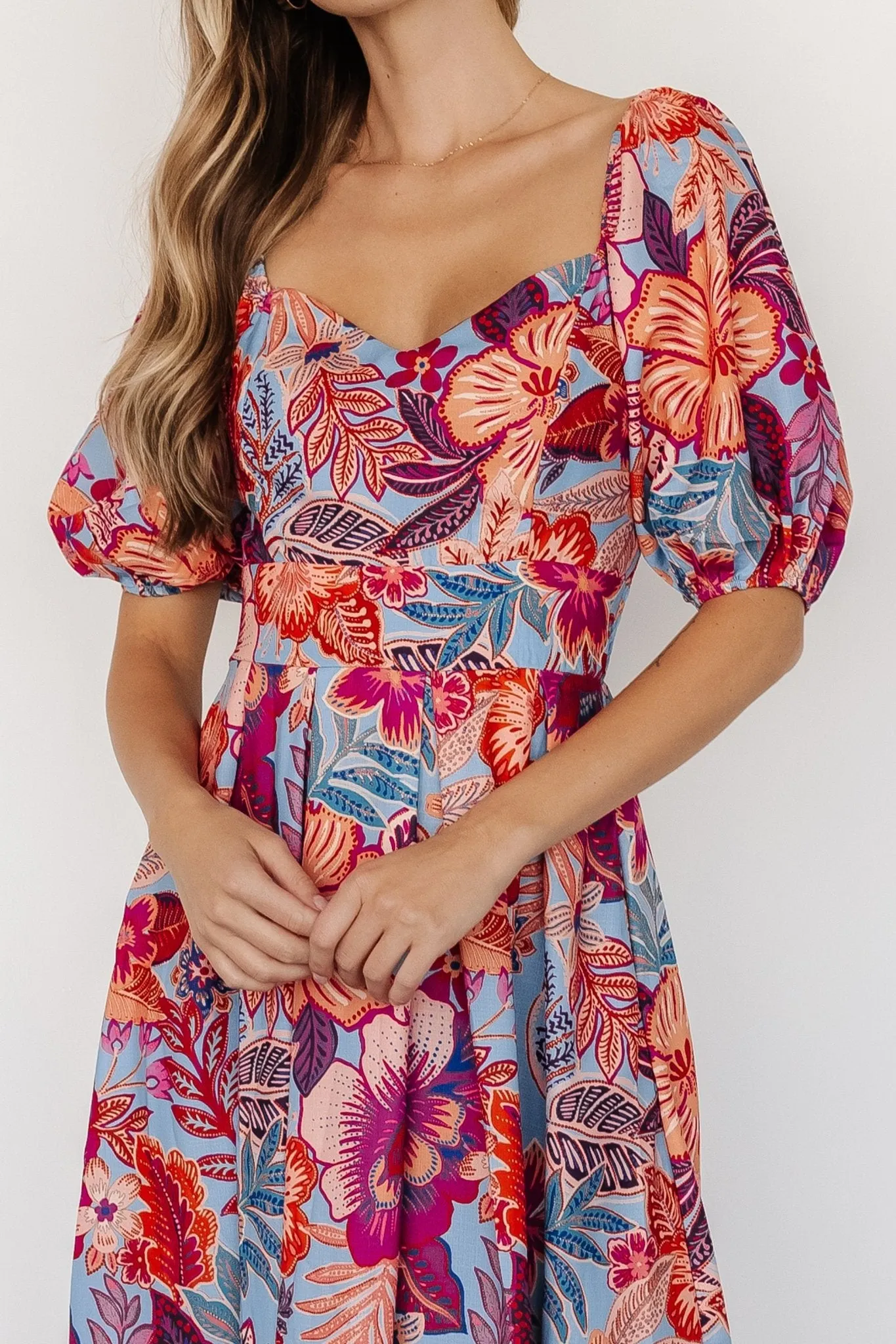 Elisha Midi Dress | Blue + Multi Floral sold by Baltic Born product image thumbnail 2