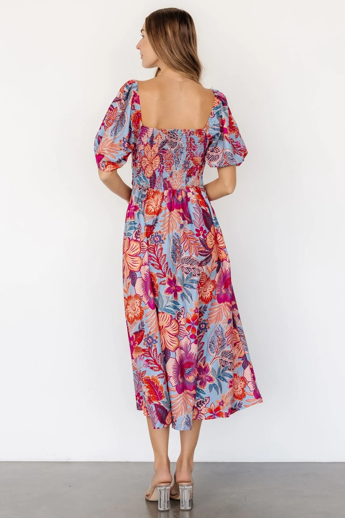 Elisha Midi Dress | Blue + Multi Floral sold by Baltic Born product image thumbnail 4