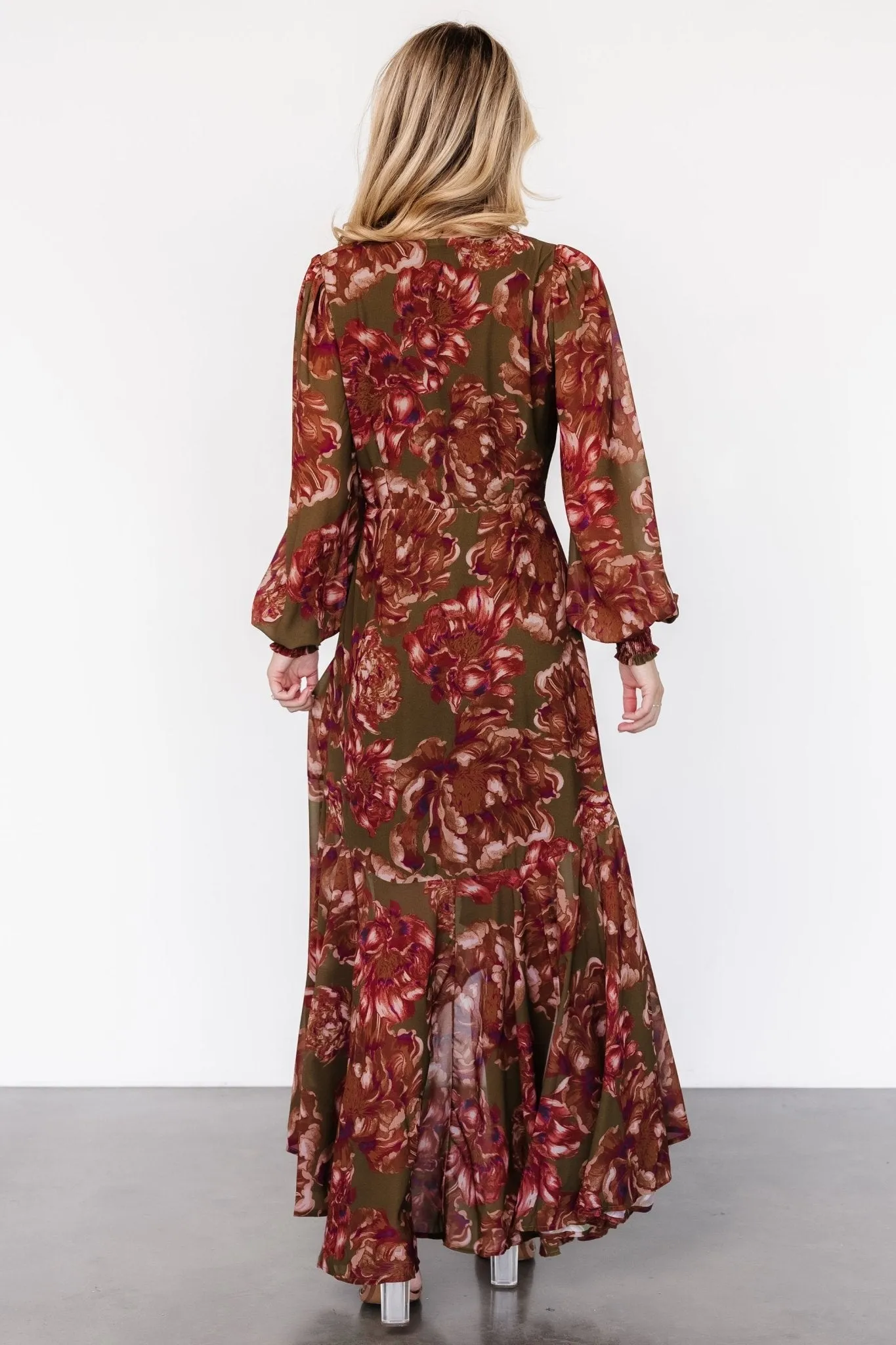 Maryana Ruffle Dress | Olive Floral sold by Baltic Born product image thumbnail 4